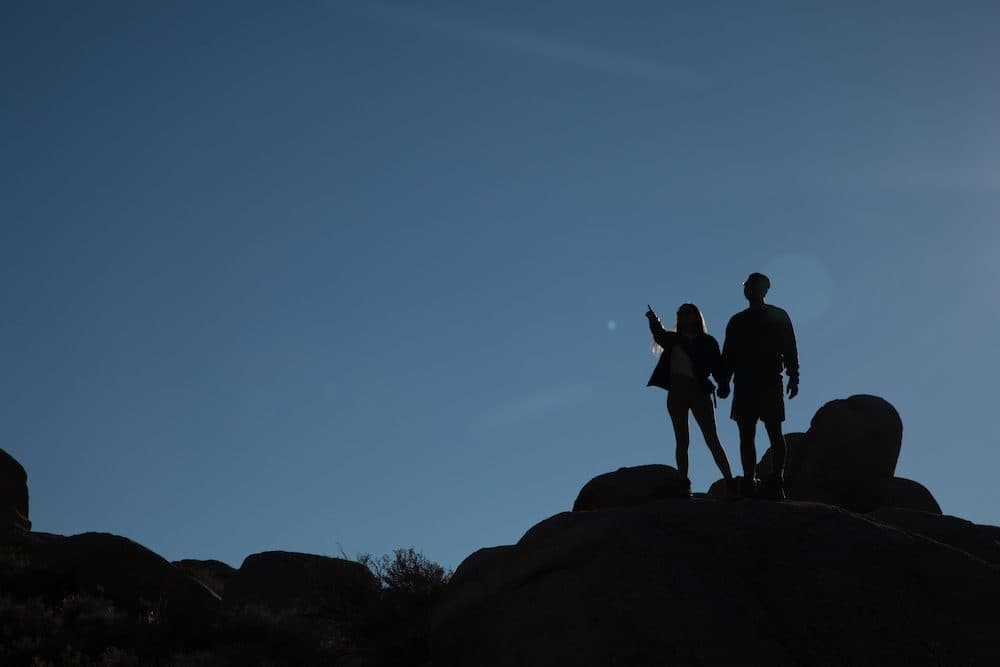 joshua tree rocks at twilight